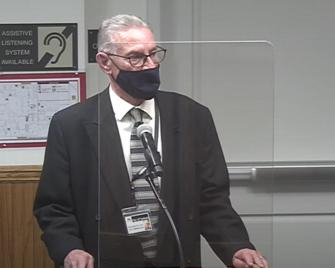 Reagan Wilson speaks at the Turlock City Council meeting on Tuesday, Feb. 8, 2022, prior to his appointment as city manager. The council appointed Wilson by a 3-2 vote. CITY OF TURLOCK