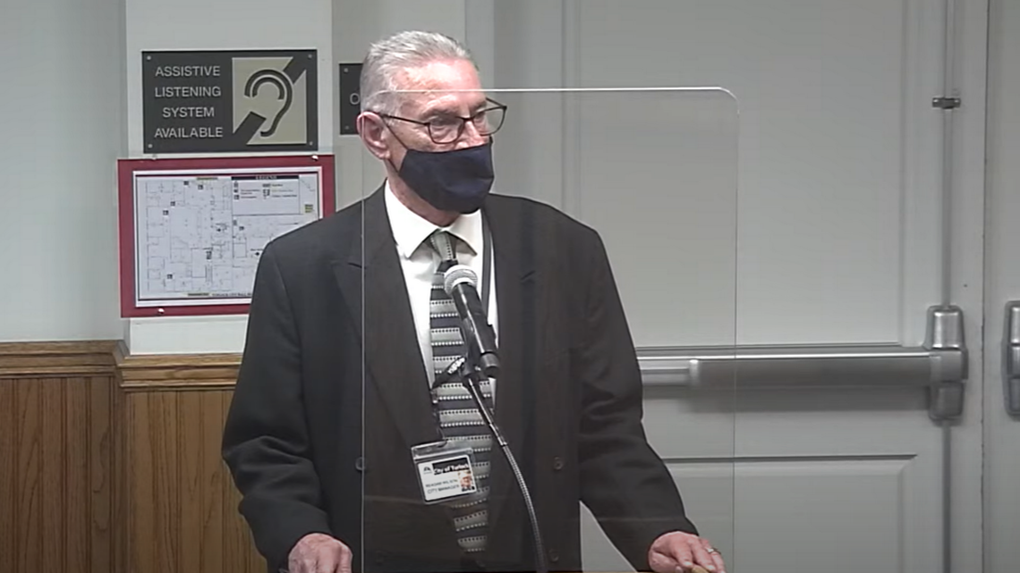 Reagan Wilson speaks at the Turlock City Council meeting on Tuesday, Feb. 8, 2022, prior to his appointment as city manager. The council appointed Wilson by a 3-2 vote. CITY OF TURLOCK