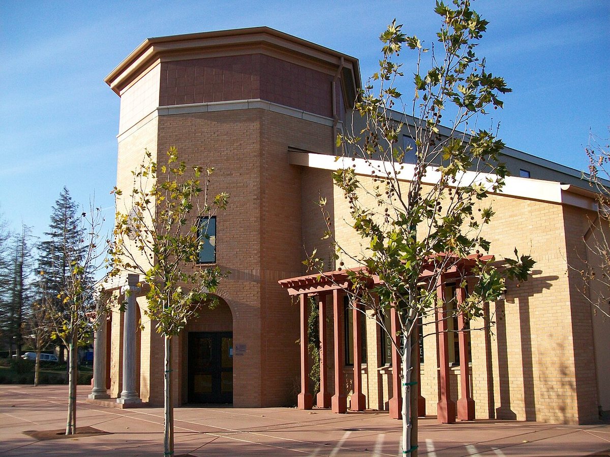 The campus bookstore building at California State University, Stanislaus in Turlock.