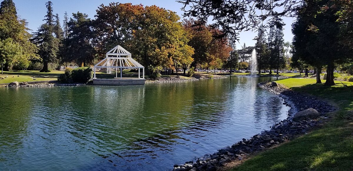 Sequoia Lake along Crowell Road on the Stanislaus State campus in Turlock.