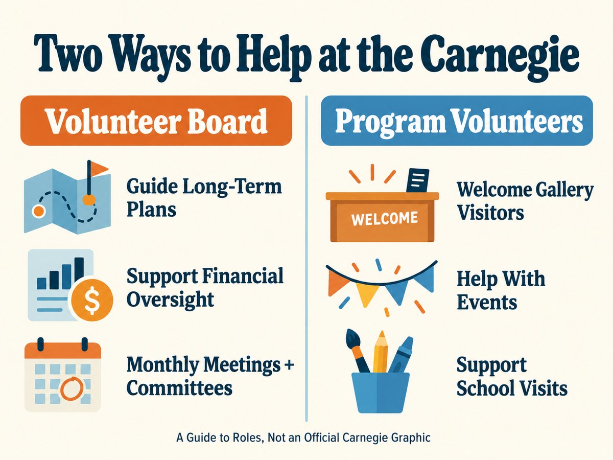 Board service involves planning, financial oversight and committees. Other volunteers welcome visitors, help with events and support school visits.
