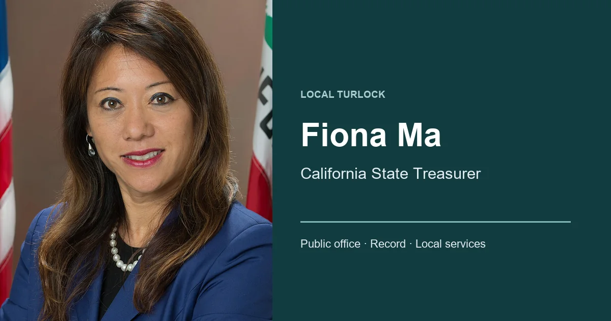Fiona Ma in her December 2014 Board of Equalization portrait, beside a panel naming her current office as California treasurer.