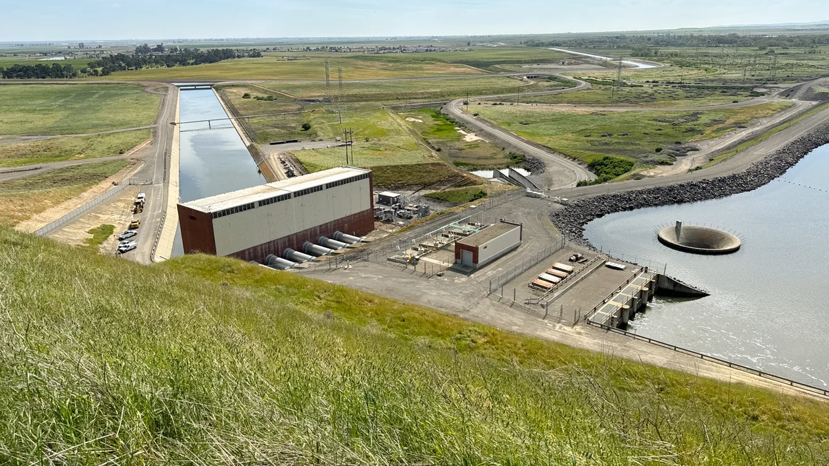 The O’Neill Pumping Plant between the Delta-Mendota Canal and O’Neill Forebay in March 2024.