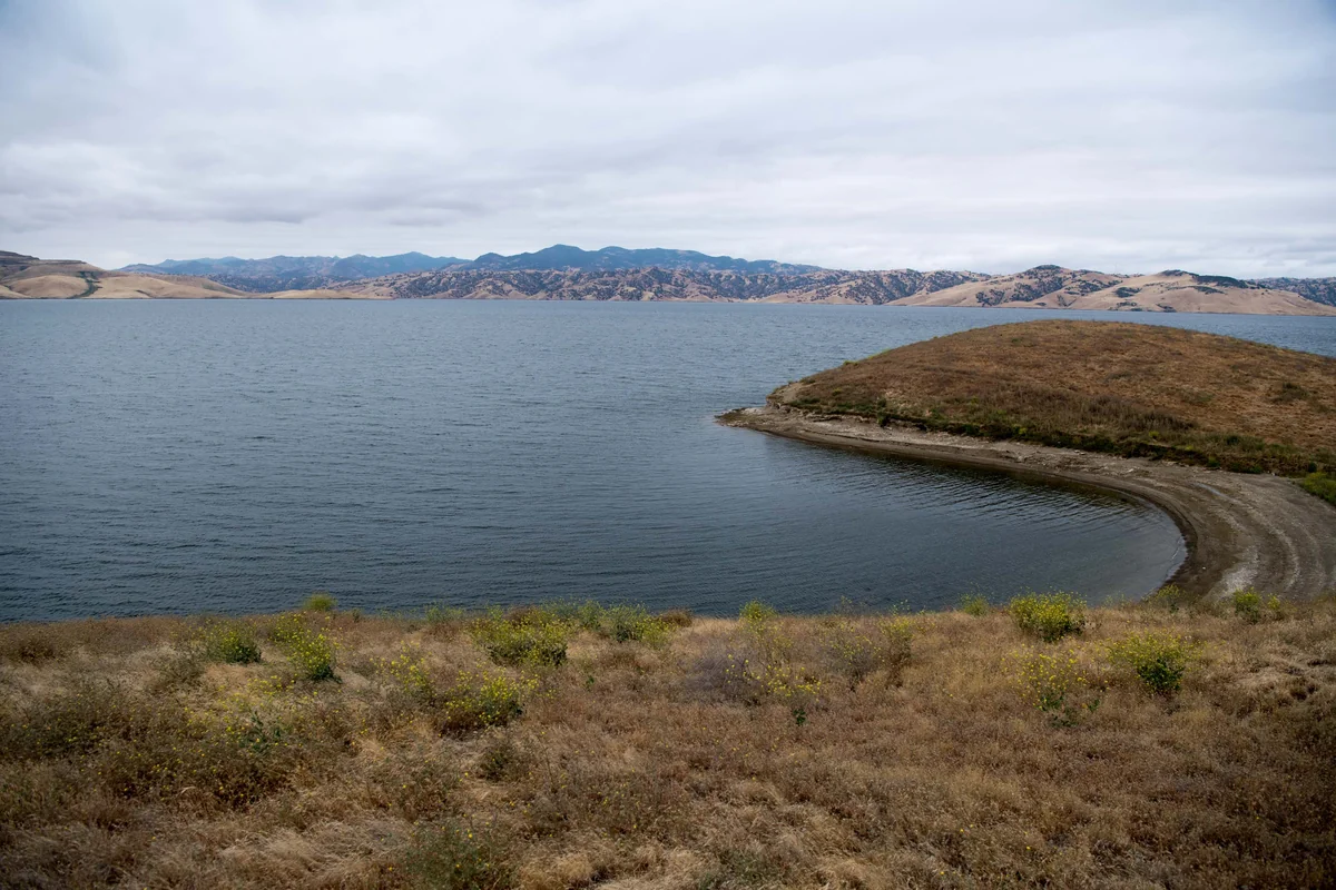 San Luis Dam, also called B.F. Sisk Dam, and reservoir near Los Banos in May 2017.