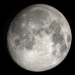NASA visualization of the nearly full Moon for 8 PM Pacific on October 23, 2026.