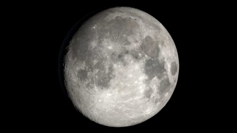 NASA visualization of the nearly full Moon for 8 PM Pacific on October 23, 2026.