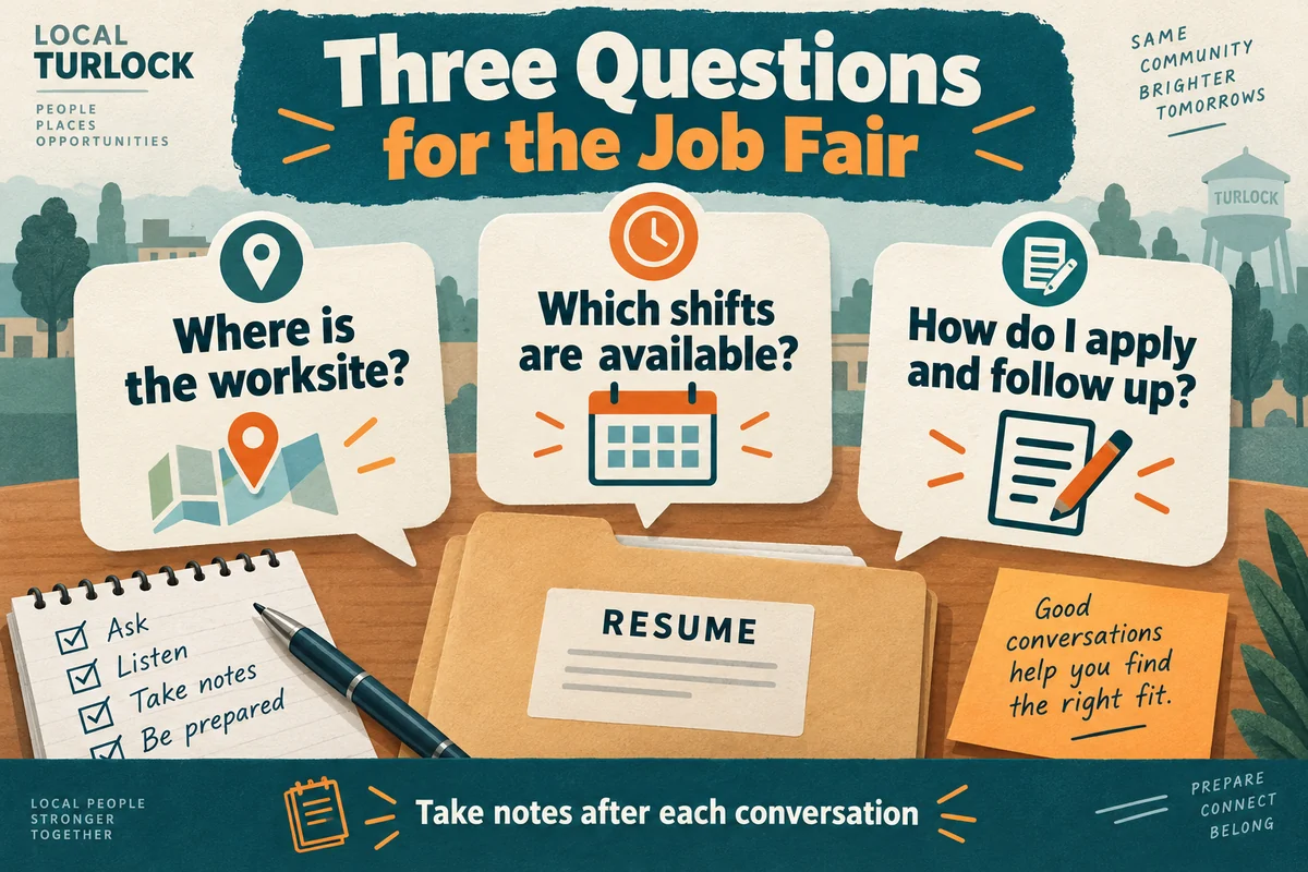 Ask employers where the worksite is, which shifts are available, and how to apply and follow up. Take notes after each conversation.