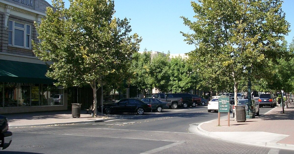 Main Street in downtown Turlock, California.