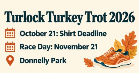 Turlock Turkey Trot 2026: October 21 shirt deadline; November 21 race day at Donnelly Park.