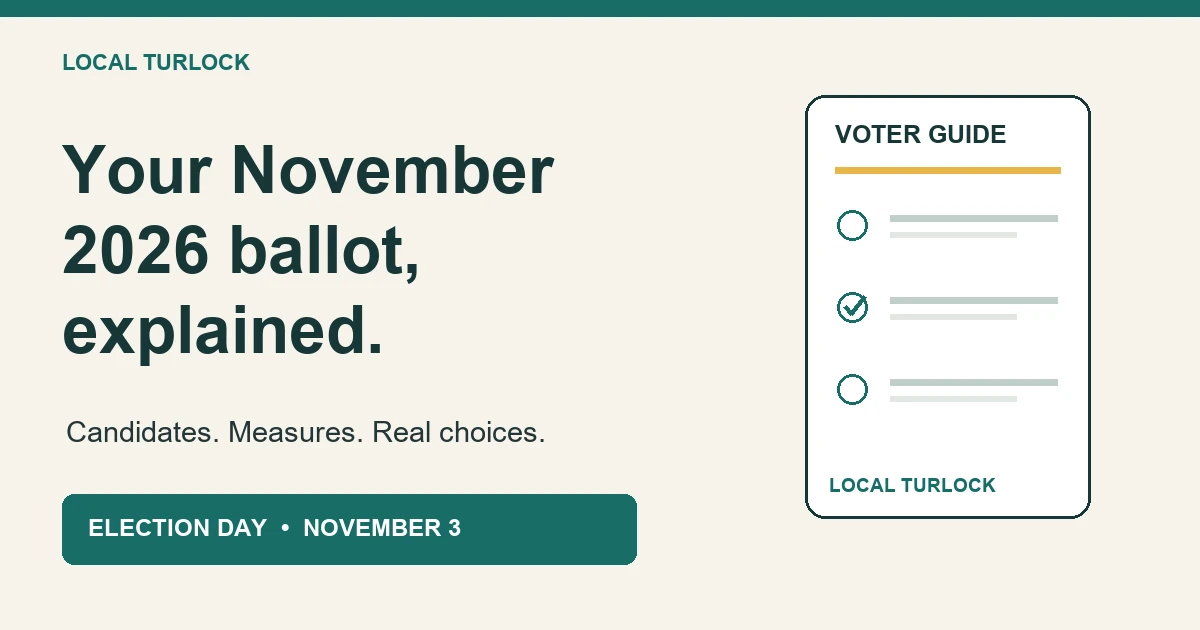 Illustrated ballot beside the title Your November 2026 ballot explained, with Election Day November 3.